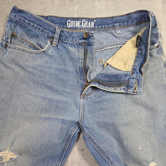 Guide Gear Mens Jeans 36x32 Distressed Denim Relaxed Fit Chore Workwear Grunge - Picture 5 of 7
